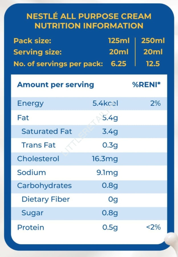 Nestle All Purpose Cream Keto and Low Carb Little Retail PH